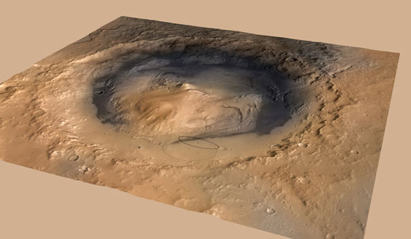 三峽晚報訊 “好奇”號火星車登陸設(shè)想圖