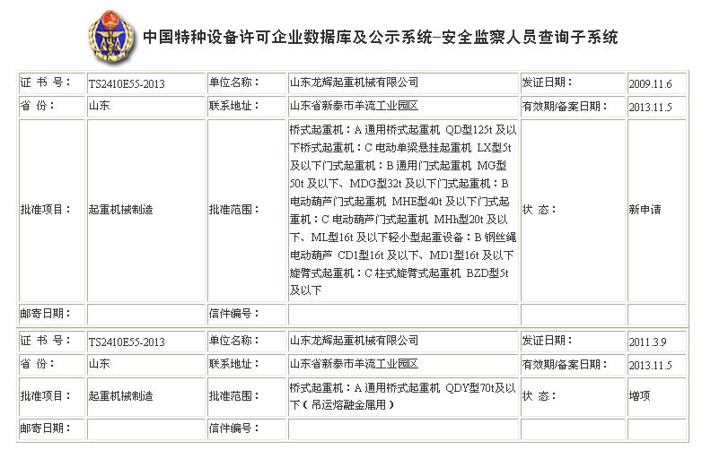 山東龍輝起重機械有限公司